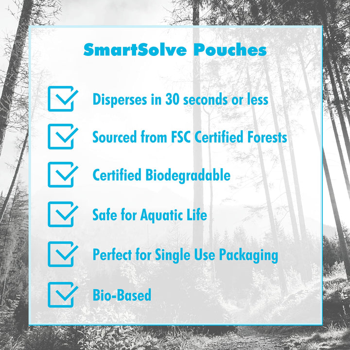 SmartSolve 2 x 15 Rapid Release Water-Soluble Paper Pouches | 1.5” W x 3” L | Dissolves Quickly in Water | Sealed on 3 Sides | Biodegradable | Eco-Friendly | Pack of 25 White Pouches