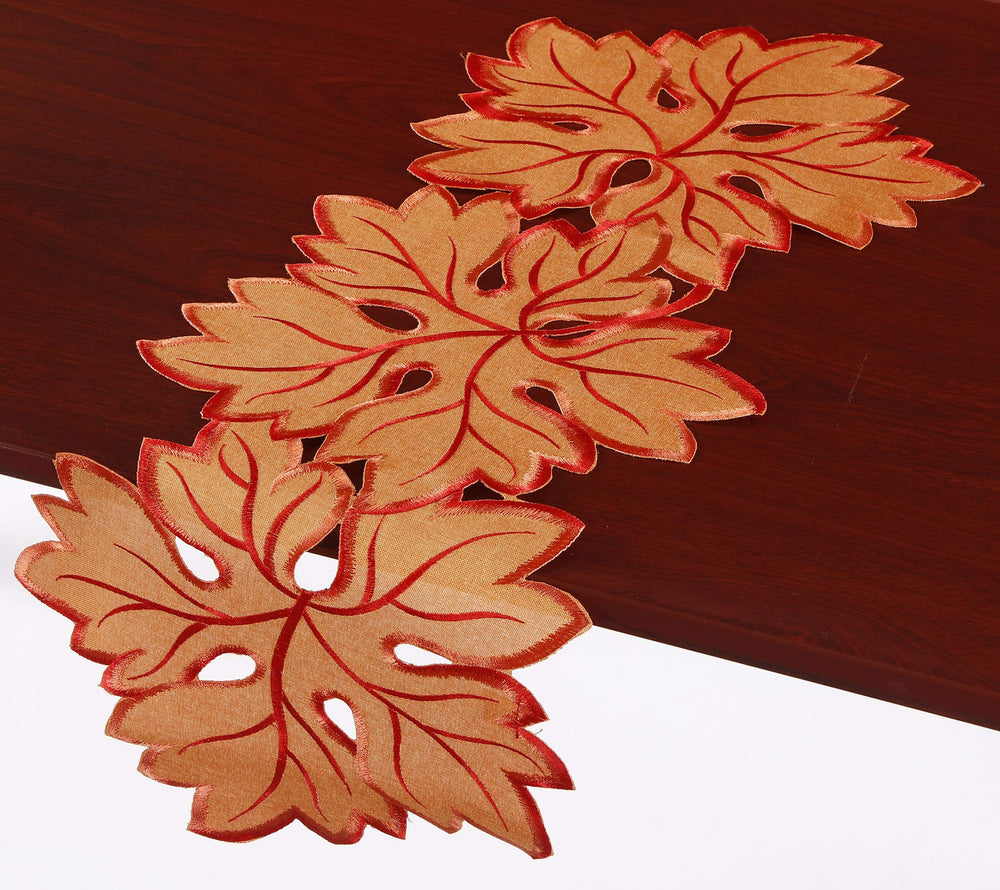 GRANDDECO Spring Summer Flower Table Runner 13×34 Embro
