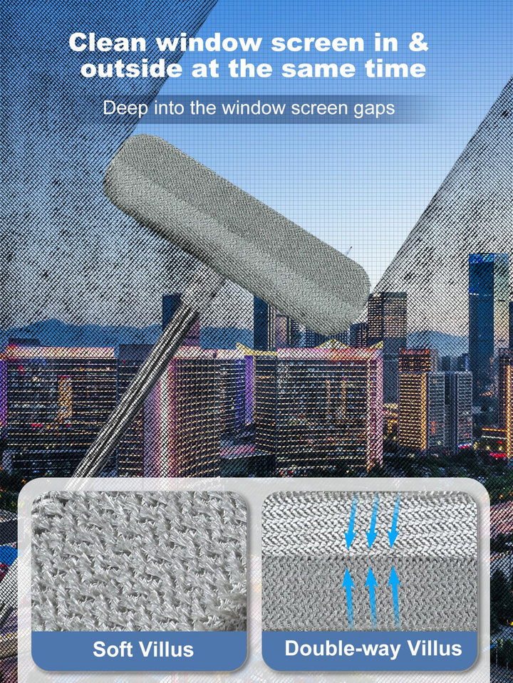 Cleaning Brush for Window Screen, Screen Cleaner Tool, 2 in 1 Mesh Screen Cleaning Brush, Small Brush for Patio, Door, Porch Screens, White &amp;Grey Brush Cleaners for Screen