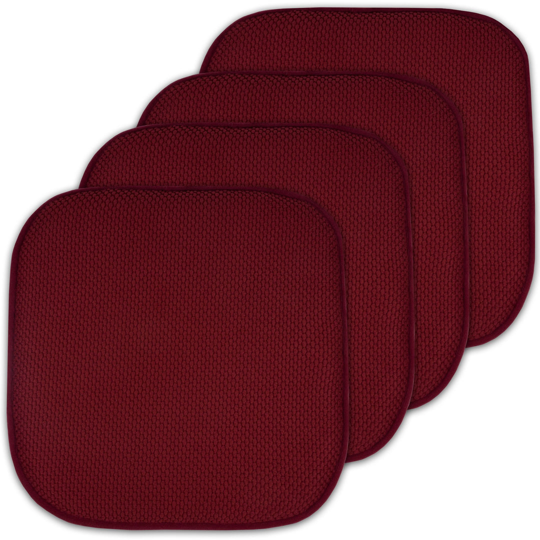 4 Pack Memory Foam Honeycomb Nonslip Back 16 x16 Chair/Seat Cushion Pad
