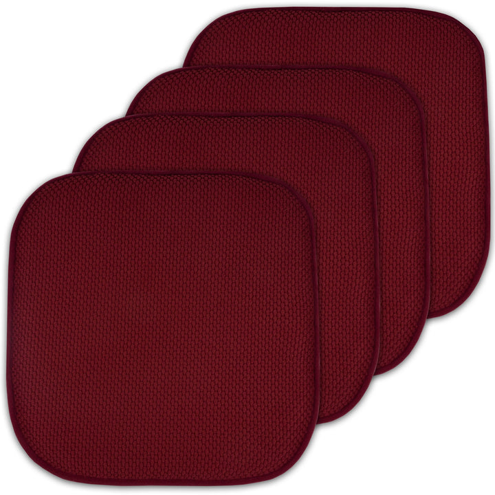 4 Pack Memory Foam Honeycomb Nonslip Back 16 x16 Chair/Seat Cushion Pad