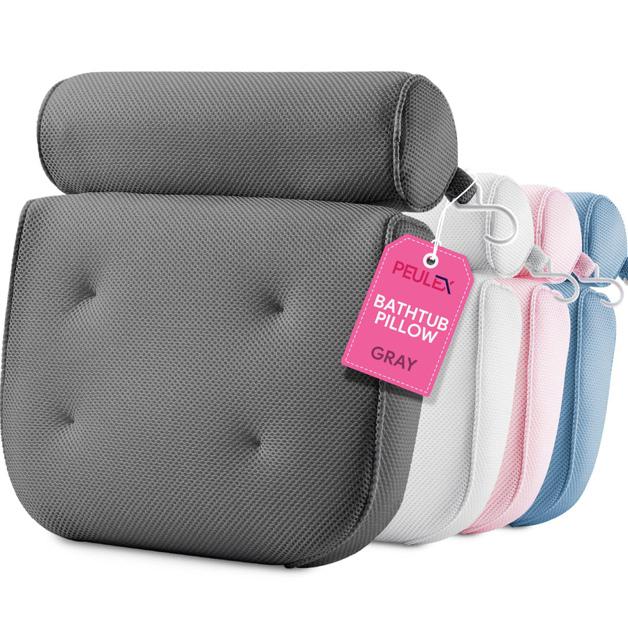 Comfort Bath Pillow for Tub, Bath Pillow for Neck Back Support with Strong Suction Cups & Hook, Soft Bath Pillow for Luxury Bath, Hot Tub Bathtub Pillow Made with Soft Mesh, Great Gift for Wife