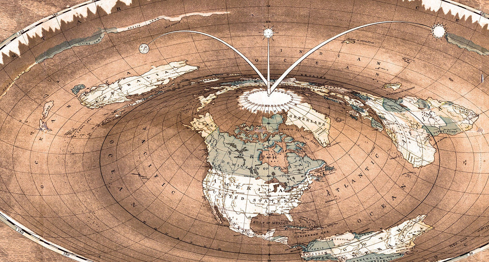 Flat Earth Map - Map of the Square and Stationary Earth -Orlando Ferguson- Poster 24 x 18