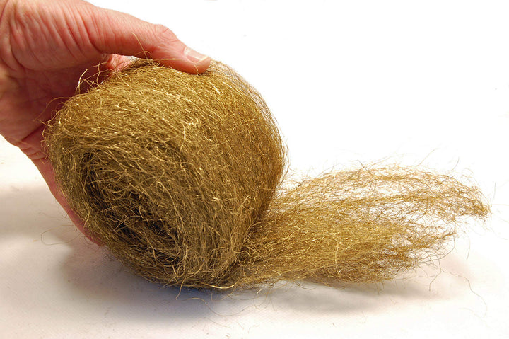 Brass Wool 3.5 Oz Skein/Pad/WAD -. (COARSE Grade) -Made in USA, Pure Brass
