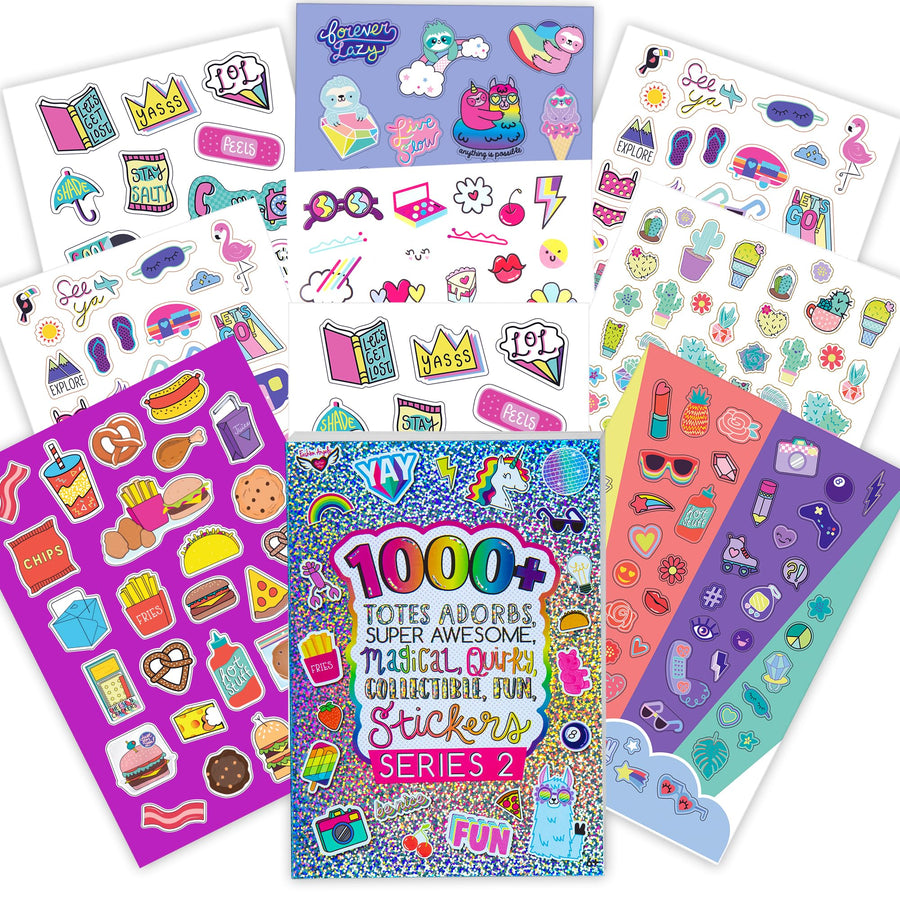 1,000+ Totes Adorbs Sticker Book, Includes Fun & Colorful Craft Stickers, Ideal for Accessorizing Kids & Teens Notebooks, Journals & More