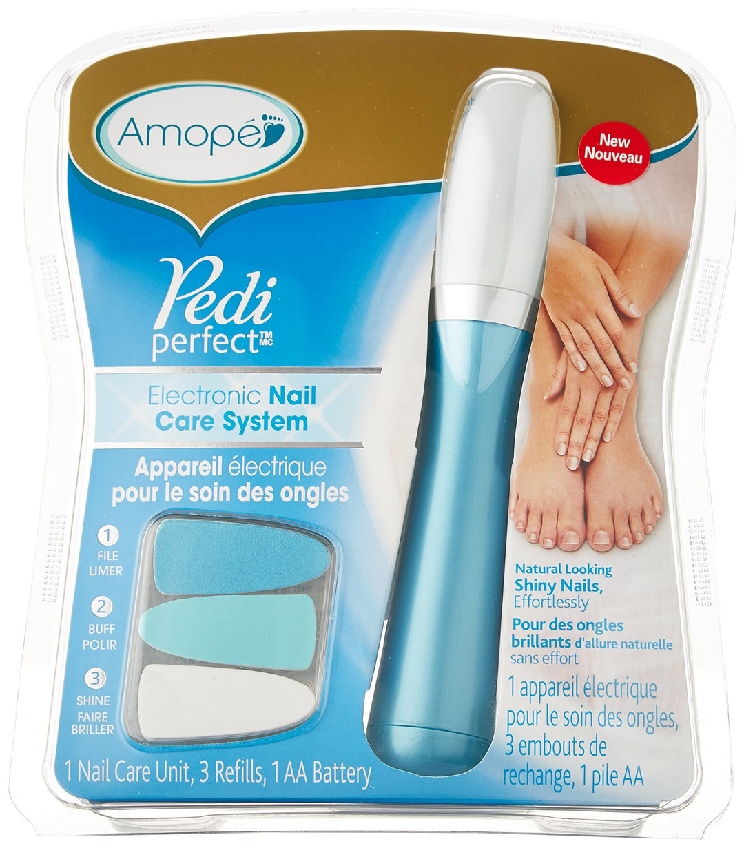 AmopÃƒ© Pedi Perfect Electronic Nail File with Nail Oil Sample 1 ea
