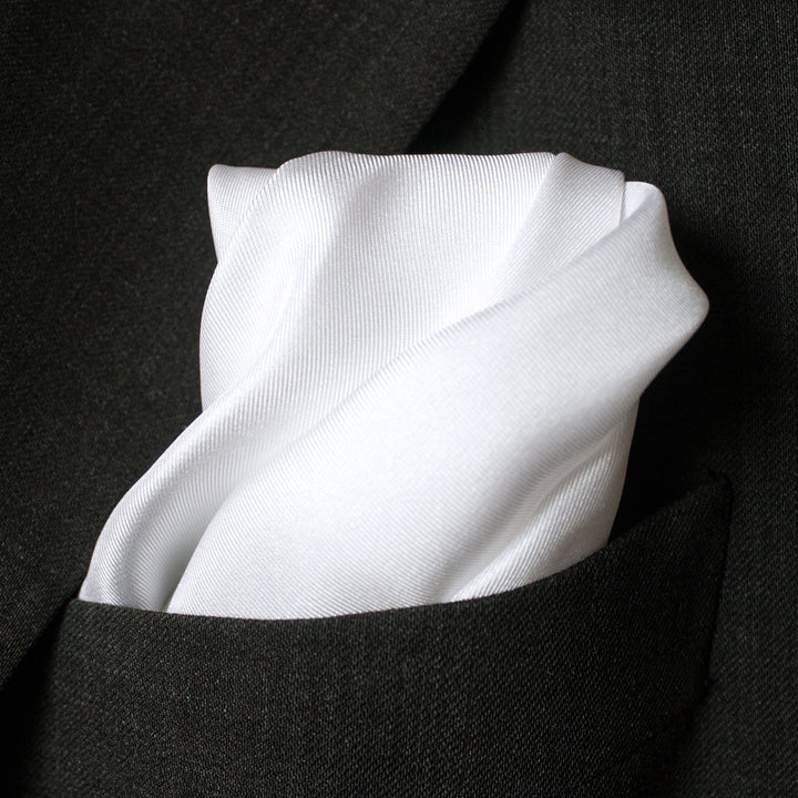 Royal Silk Fine White Silk Twill Pocket Square 100% Sil
