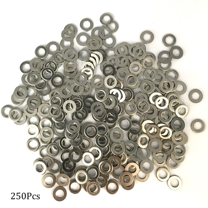 M5 Flat Washer, 304 Stainless Steel, 5mm ID, 10mm OD, 1mm Thickness, Plain Finish, for Bolt and Screw (Pack of 250)