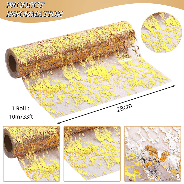 Metallic Gold Thin Table Runner with Scissors and Soft Ruler Glitter Gold Table Runners Gold Table Decor Gold Fabric Sequin Table Runners for Wedding Birthday Party Decoration, 11 Inch x 33 Feet