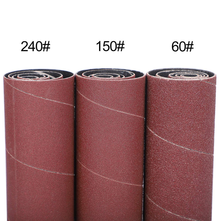 18 PCS Spindle Sander Sleeves, 60, 150, 240 Assorted Grit Alumina Sandpaper, 1/2”,3/4”,1”,1-1/2”, 2”, 3” Diameter, Sanding Sleeves for Spindle Sander 4-1/2 Inch Length