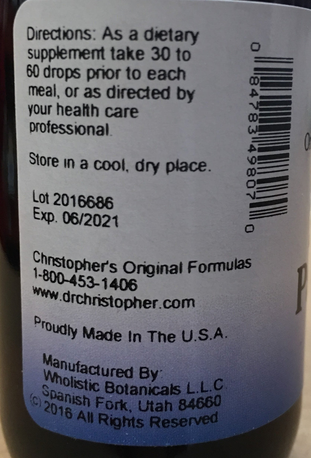 Pancreas Formula Dr. Christopher 2 oz Liquid