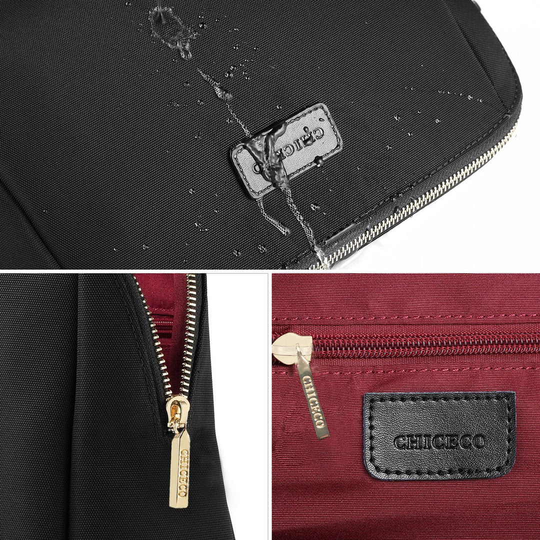Large Cosmetic Zipper Pouch Clutch Makeup Bag Travel Waterproof Toiletry Bags for Women-Black…