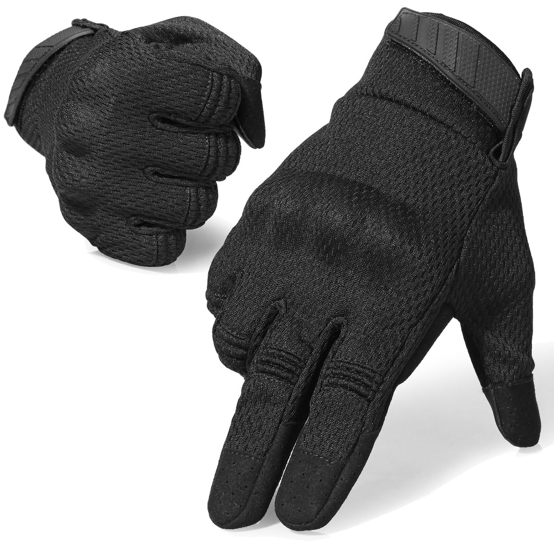 Tactical Gloves for Men Breathable Flexible Touch Screen Full Finger Gloves for Airsoft Paintball Motorcycle Cycling Camping Black M