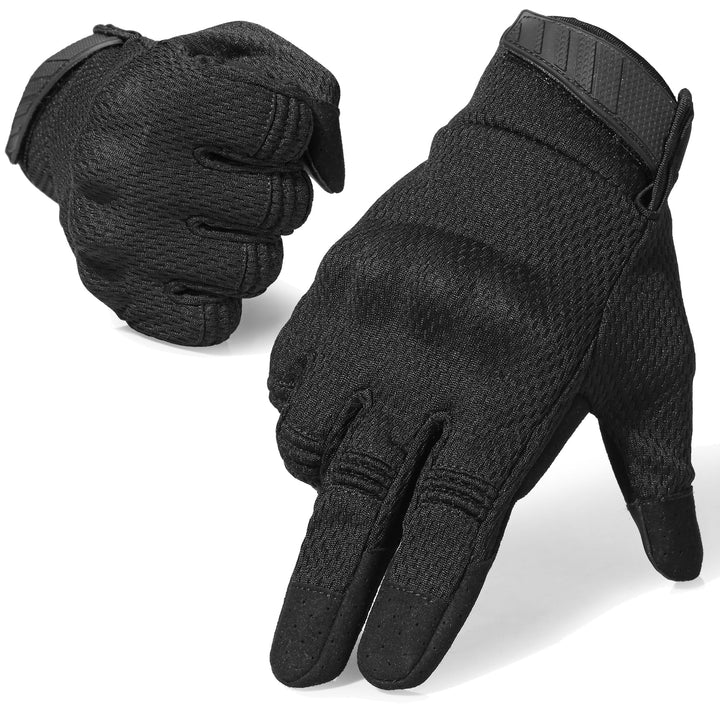 Tactical Gloves for Men Breathable Flexible Touch Screen Full Finger Gloves for Airsoft Paintball Motorcycle Cycling Camping Black M