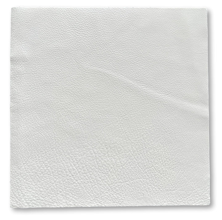 Natural Grain Cow Leathers: 12&#39;&#39; x 12&#39;&#39; Pre-Cut Leather Pieces (White, 1 Piece)