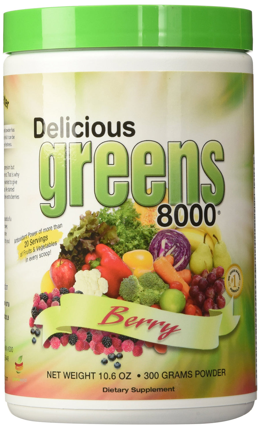 Greens World Delicious Greens 8000 Berry - 10.6 oz