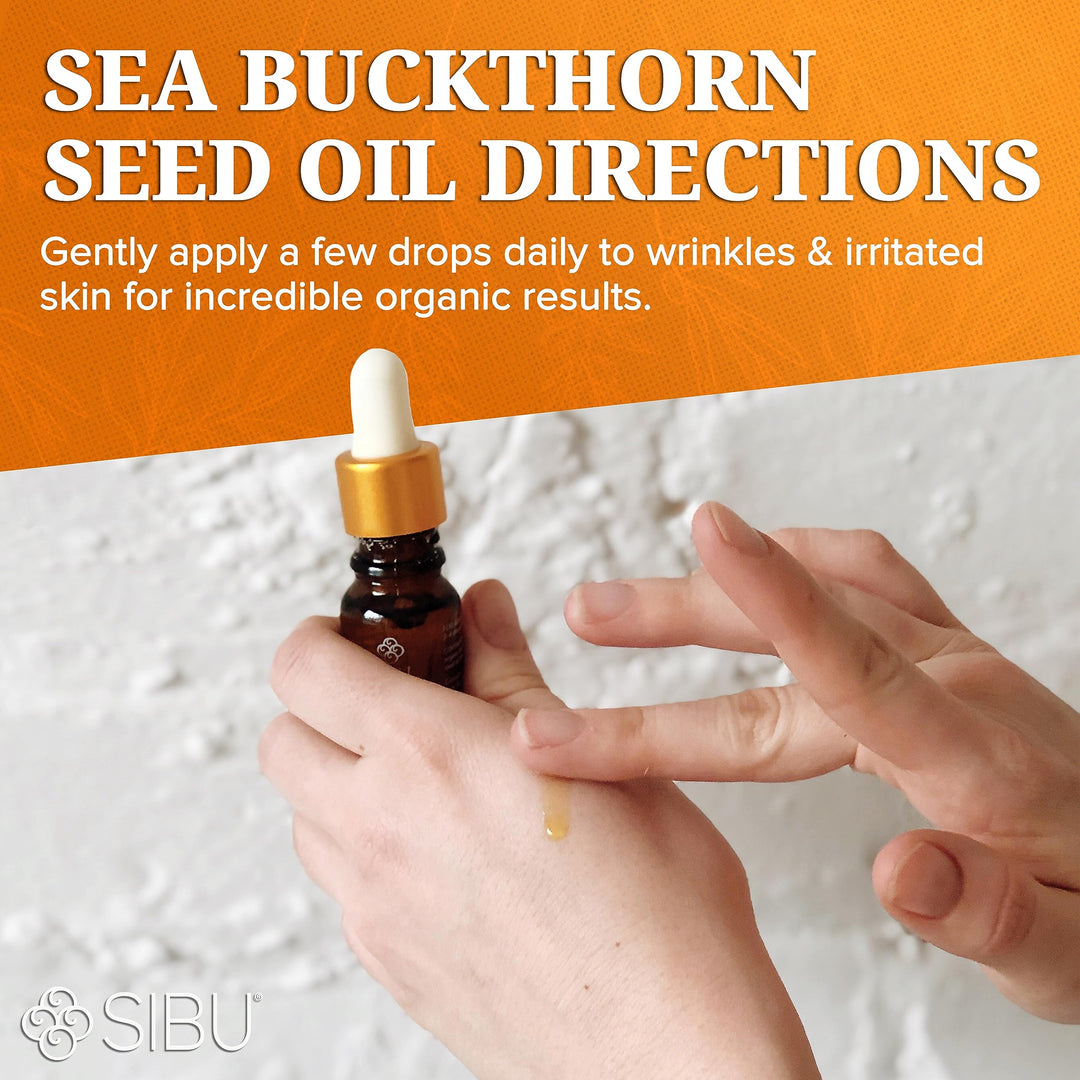 Sibu Premium Himalayan Sea Buckthorn Seed Oil, USDA Organic (10ml) – Amazing for Sensitive Skin, Breakouts, &amp; Irritation