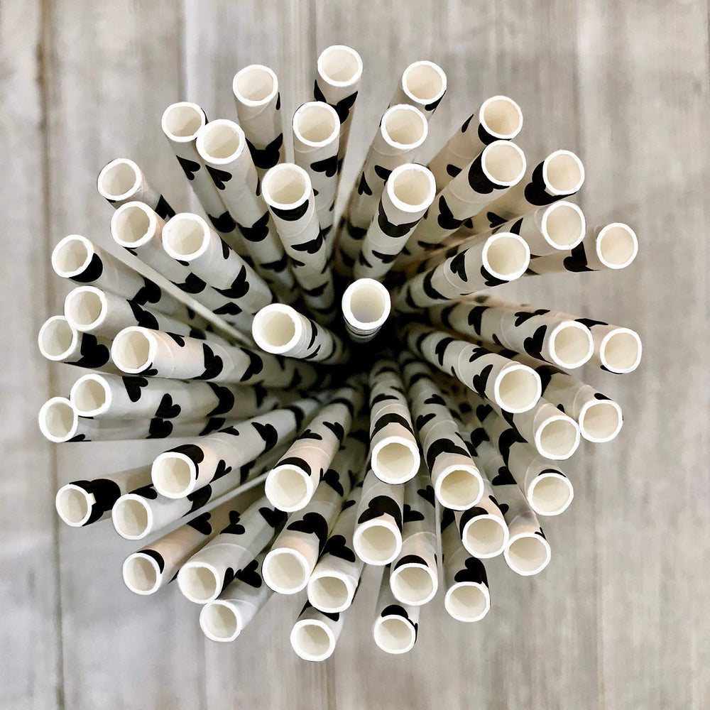 Mickey Mouse Inspired Paper Straws - Mouse Ears - Black