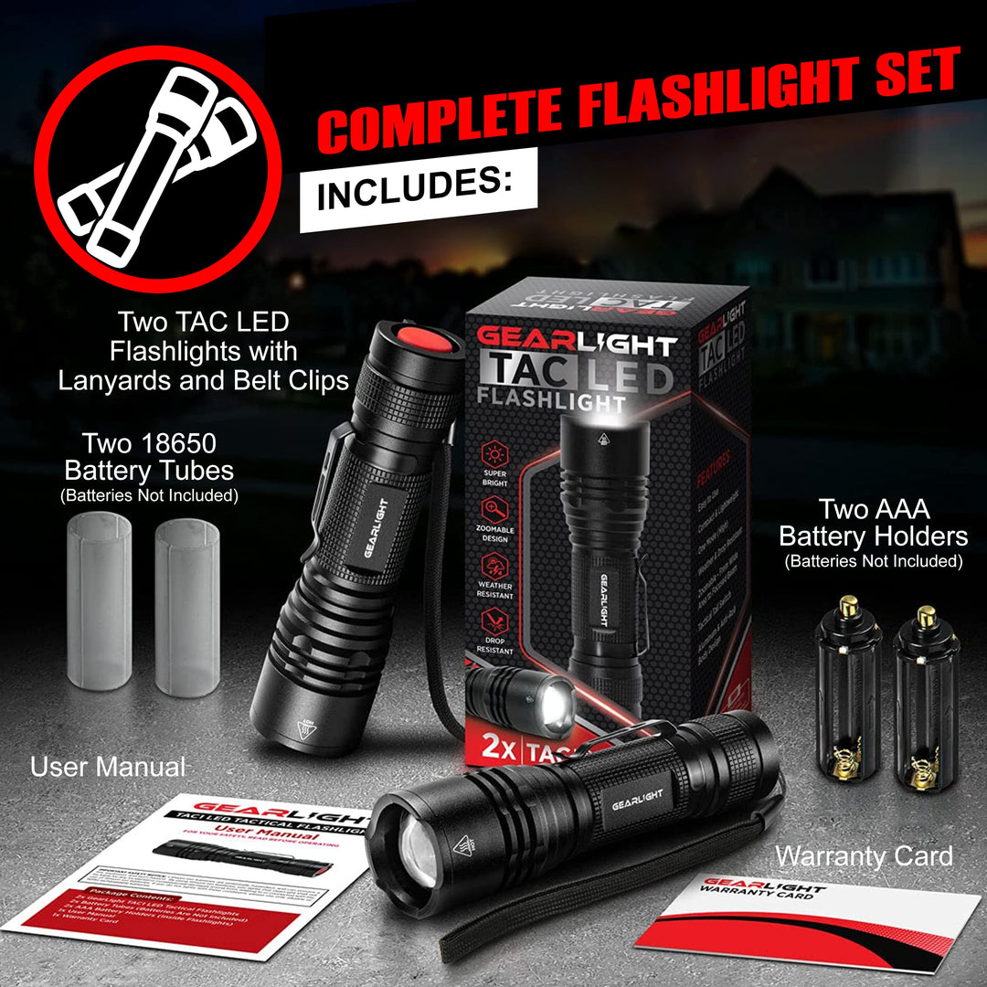 GearLight LED Tactical Flashlights High Lumens - Mini F