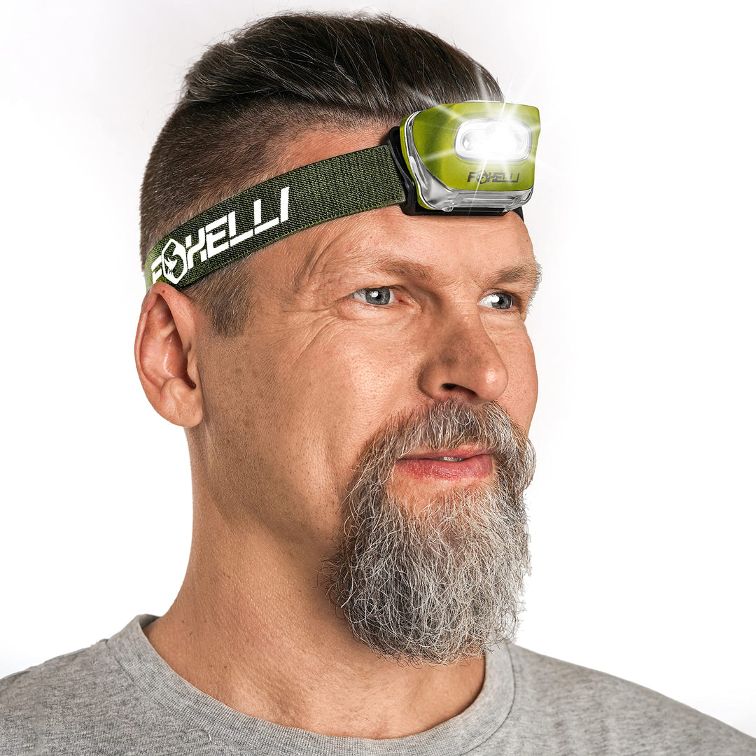 LED Headlamp Flashlight for Adults &amp; Kids, Running, Camping, Hiking Head Lamp with White &amp; Red Light, Lightweight Waterproof Headlight with Comfortable Headband, 3 AAA Batteries Included