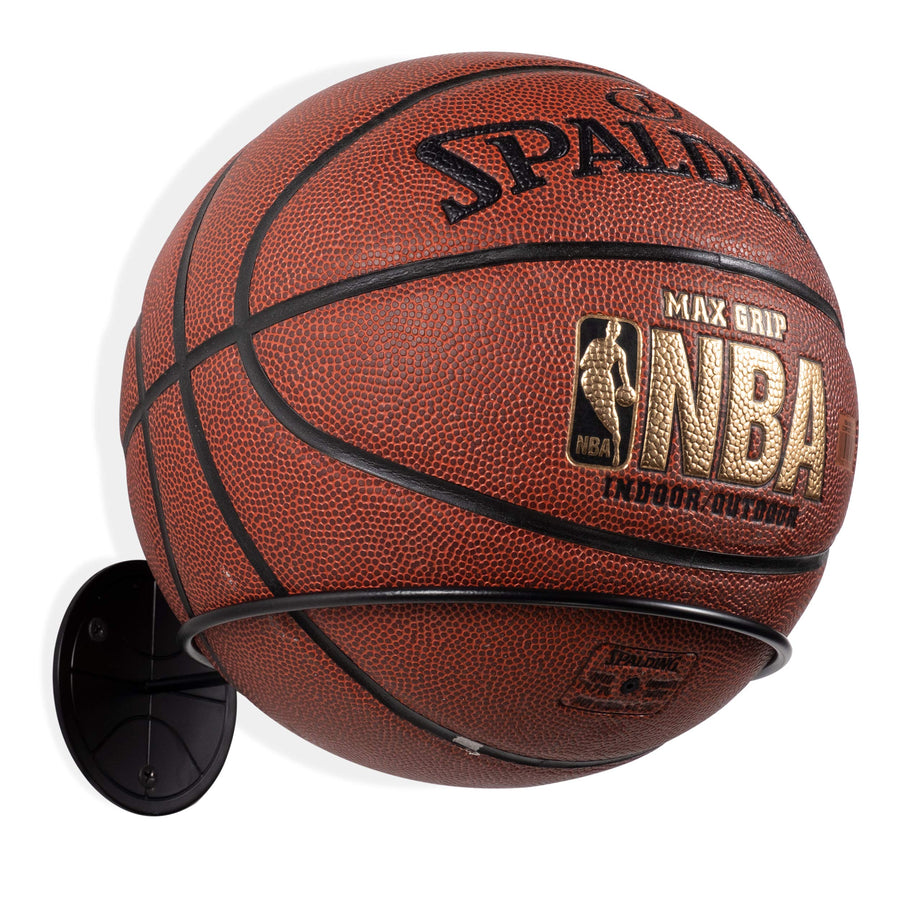 Sporta Wall Mounted Ball Storage Sports Ball Holder Rack Display Storage Steel (Black)