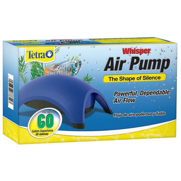 Whisper Air Pump 40 To 60 Gallons, For Aquariums, Powerful Airflow, Non-UL Listed,Blue