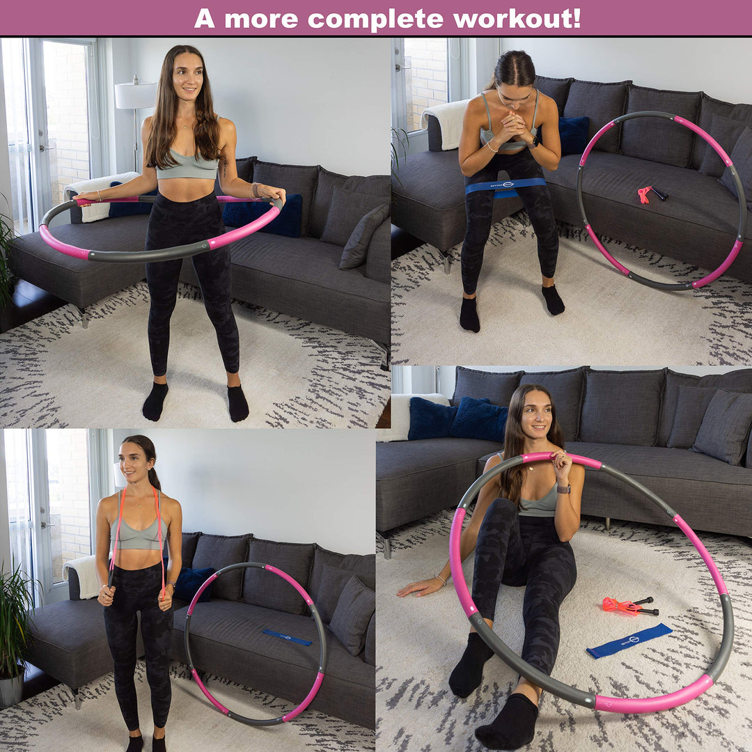 Better Sense Hoola Hoop for Adults - 8 Section Detachable Hoola Hoops, 2lb Weighted Hoola Hoop for Exercise - Portable Smooth & Soft Padding Weighted Hula Hoop