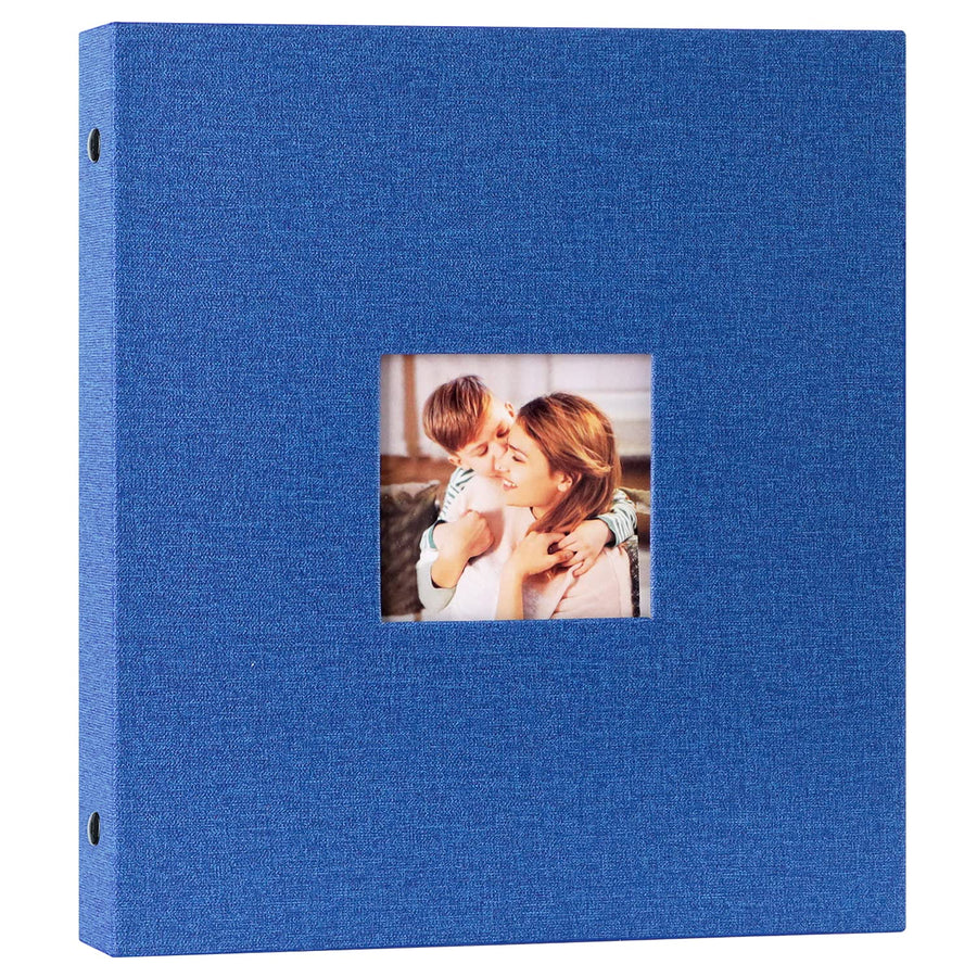 Photo Album 8.5x11 8.5 x 11 8x11 50 2 Packs, Linen Hard Cover Acid Free Slip Slide in Photo Albums Sleeves Holds 50 Top Load Vertical Only 8.5x11 8.5 x 11 8x11 Pictures (Black)