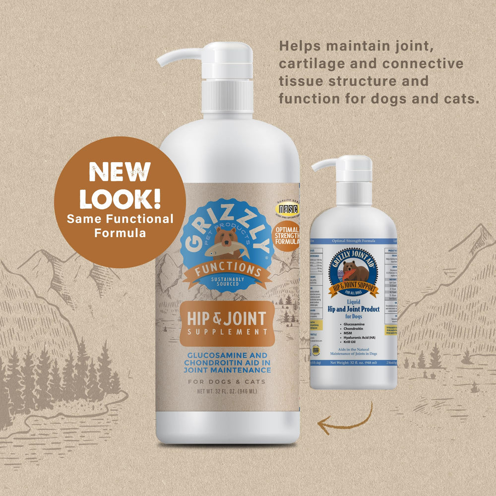 Grizzly Joint Aid for Dogs Liquid Hip and Joint Support (Extra Strength), 32 fl oz