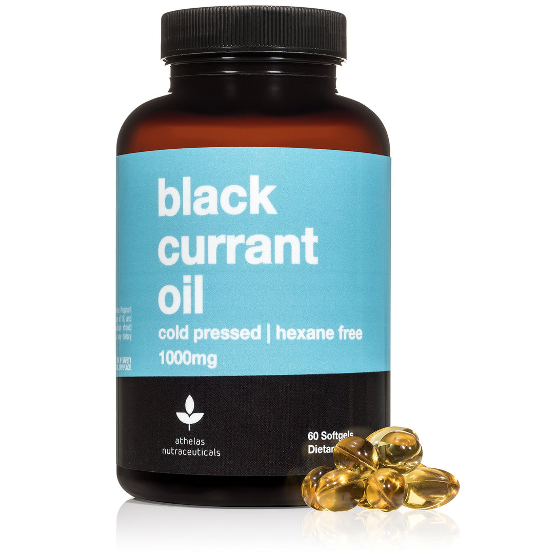 Black Currant Oil 1000mg - Cold Pressed - Hexane Free - High in GLA - Supports Healthy Hair, Skin, and Nails - Assists Menstrual Cycle - Premium Black Currant Seed Oil Softgel Supplement
