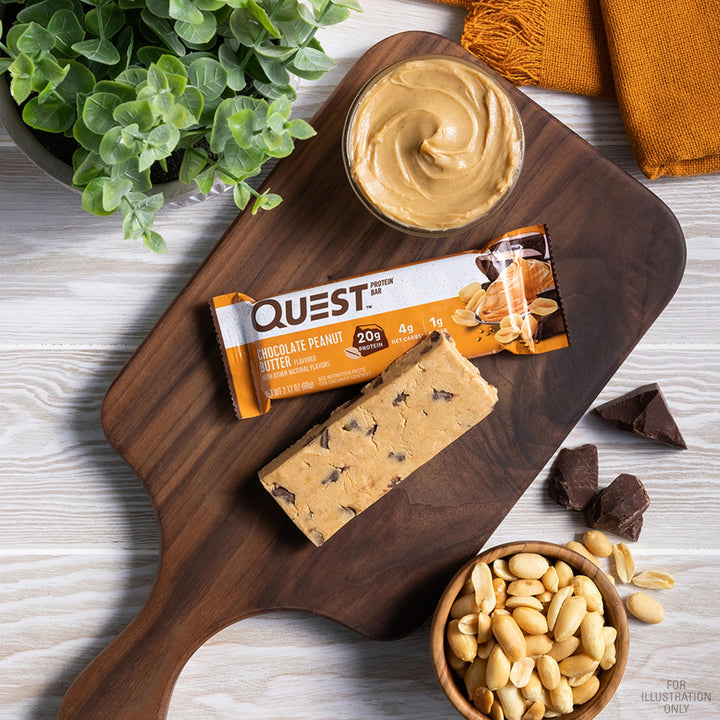 Chocolate Peanut Butter Bars, High Protein, Low Carb, Gluten Free, Keto Friendly, - 12 Count (Packof 1)