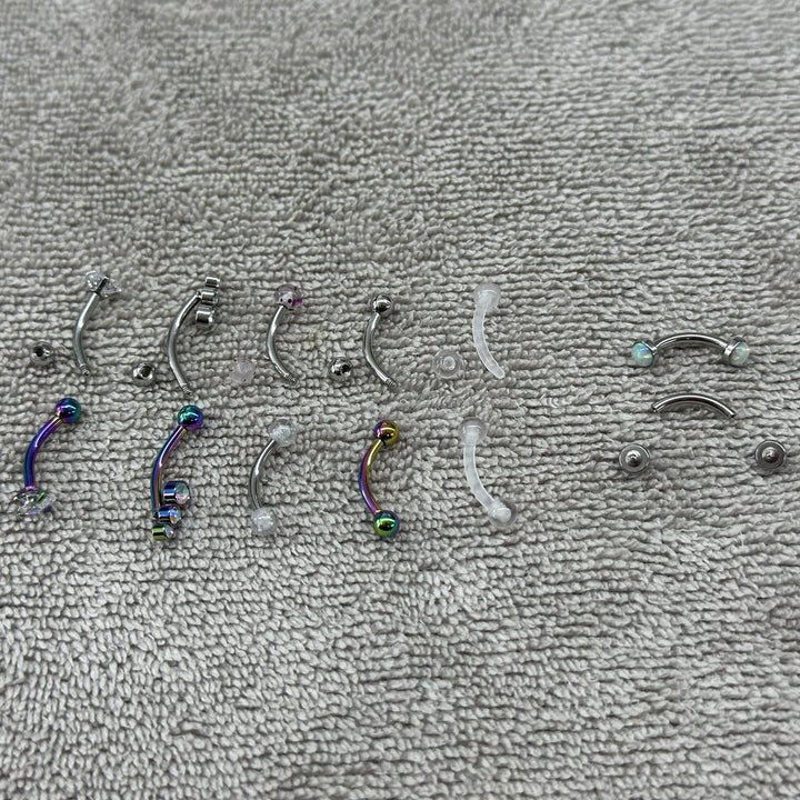 Eyebrow Rook 16g Piercing Jewelry Rings for Women Vertical Labret Lip Hood 16 Gauge Curved Barbell Snug Earrings Belly Button Snake Frog Eyes Vch Bridge Cartilage Daith Surface Anti Tragus