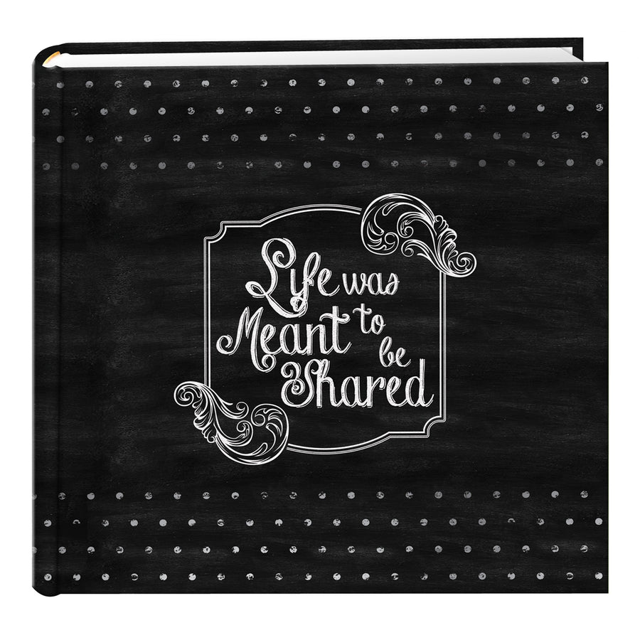 EV-246CHLK/SH 200-Pocket Chalkboard Printed Shared Theme Photo Album for 4 by 6-Inch Prints , Black