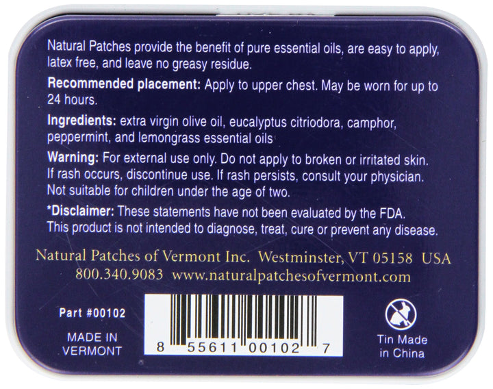 Natural Patches Of Vermont Eucalyptus Cough &amp; C