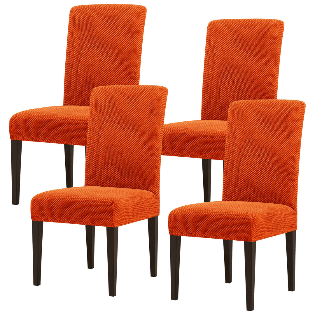 Dining Room Chair Slipcovers Parsons Chair Covers Set of 4 Stretch Dining Chair Covers Removable Washable Kitchen Chair Covers Chair Protector Covers for Dining Room,Party,Hotel(Orange)