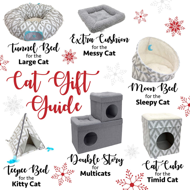 Large Cat Tunnel Bed, Cat Bed, Pop Up Bed, Cat Toys, White