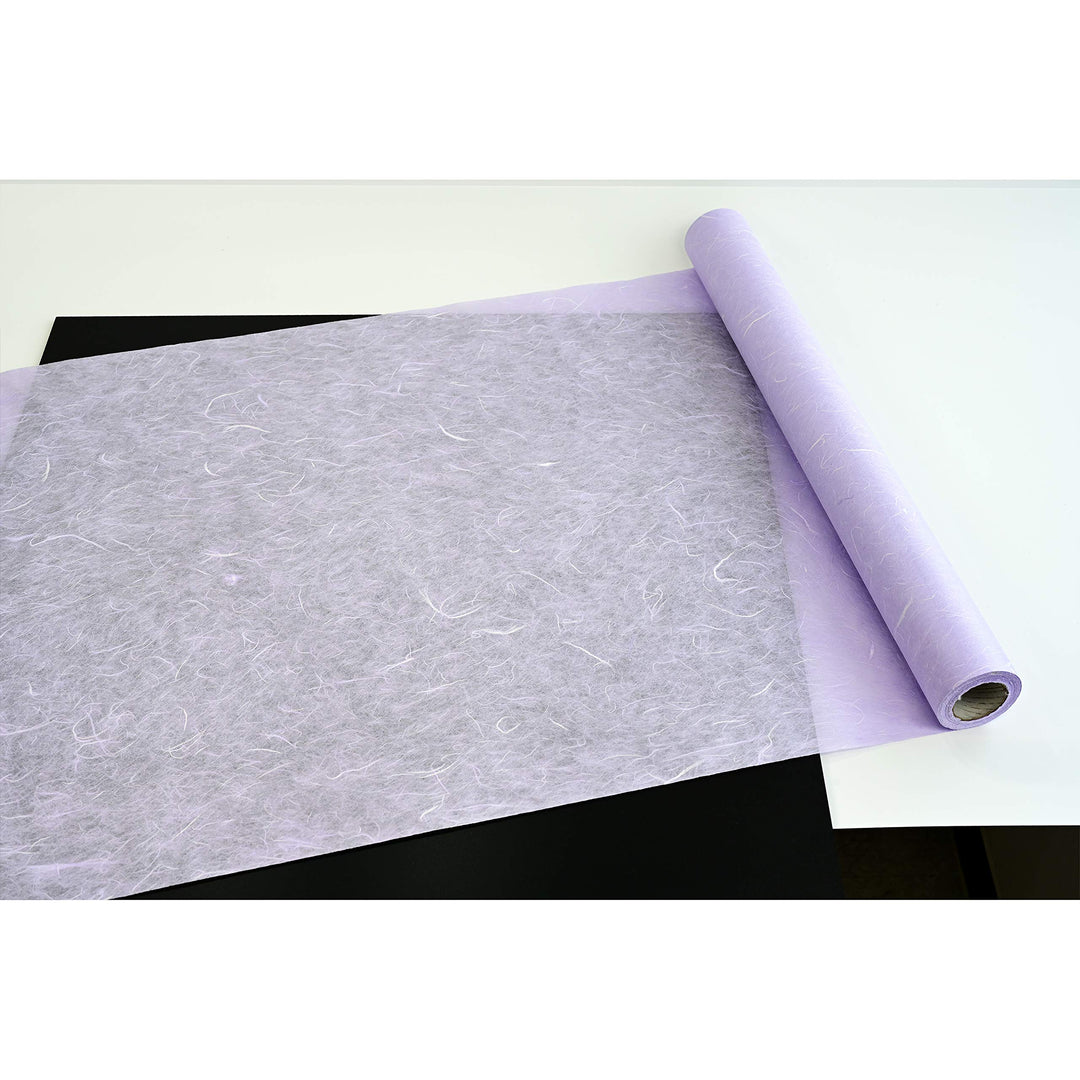 Korean Mulberry Paper HanJi Natural Fiber Texture Gift Wrapping Packaging Decorative Wallpaper UnYong-Ji Roll Light Purple 54Cm x 20m (21.3 x 787.4 Inches)