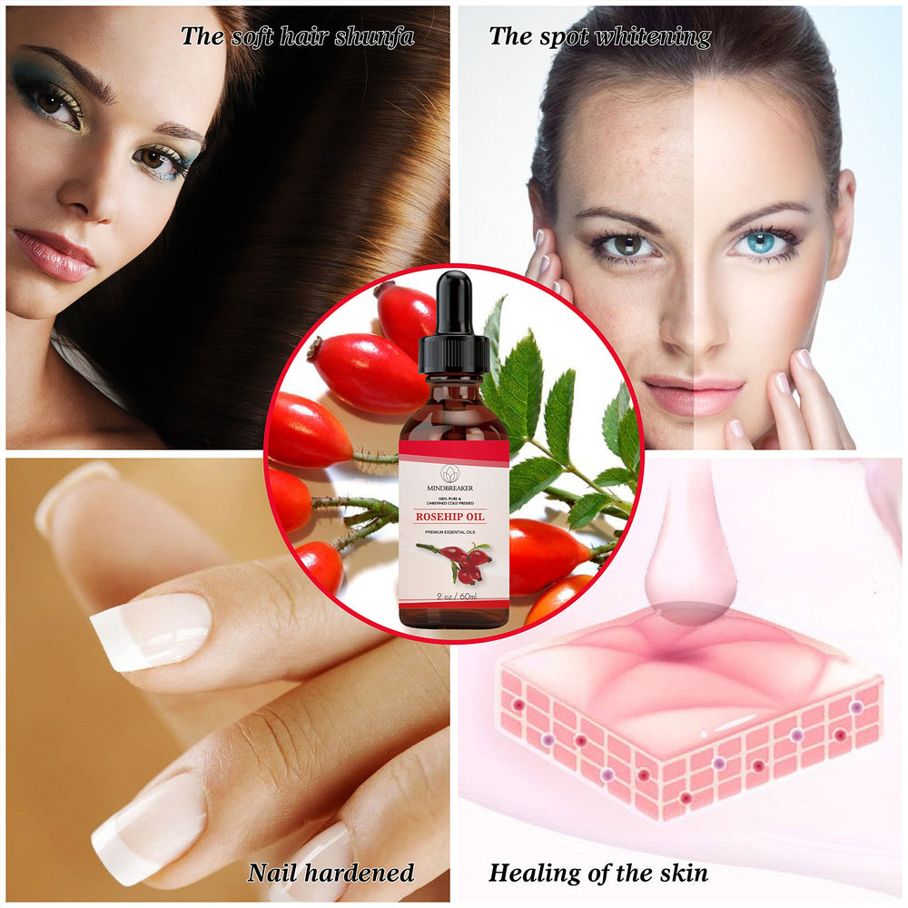 100% Pure Rosehip Seed Oil For Face, Nails, Hair and Skin- 100% Pure Natural Certified Organic - Natural Moisturizer - Cold Pressed Premium Rose Hip Seed Oil - 2 oz