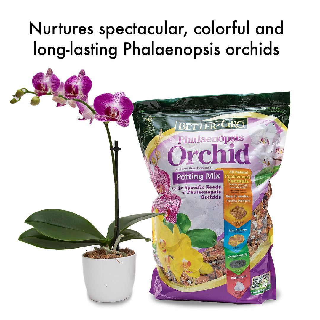 Phalaenopsis Mix - Premium Grade Phalaenopsis Potting Mix for Potting, Repotting, Enhanced Drainage, Air Flow &amp; Root Ventilation, Ideal for Phalaenopsis Orchids - 8 Dry Quarts