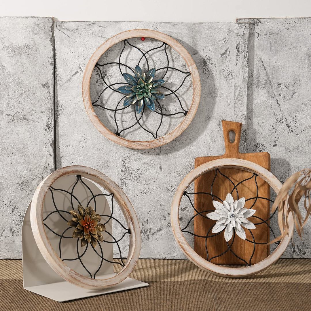 Halomoon 12 * 12 inch Farmhouse Wall Decor 3 Pcs Rustic
