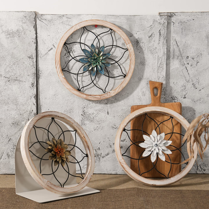 Halomoon 12 * 12 inch Farmhouse Wall Decor 3 Pcs Rustic
