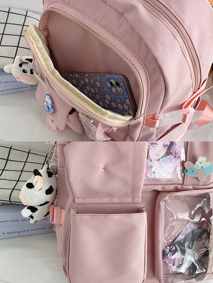GGOOB Kawaii Backpack with Pins Kawaii School Backpack 