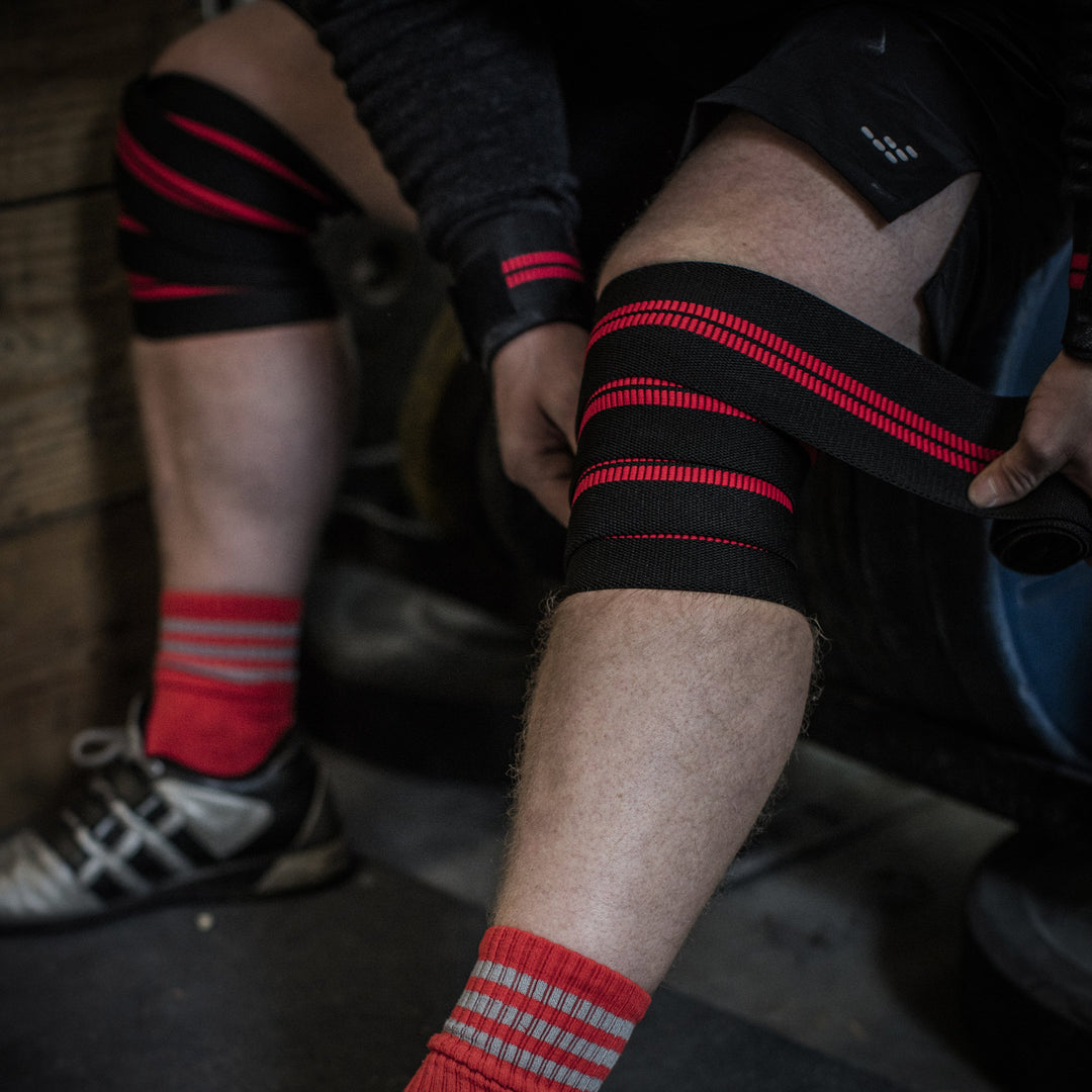 Red Line 78-Inch Knee Wraps for Weightlifting (Pair) , Black