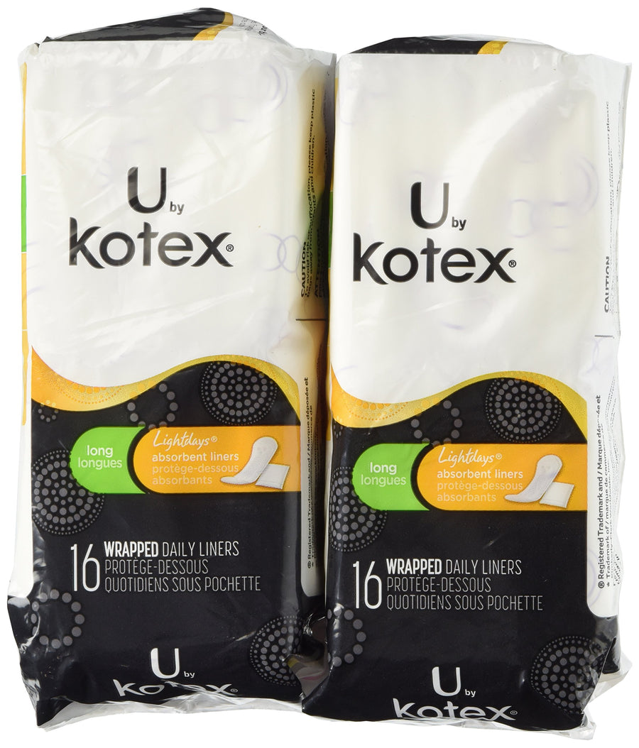 Kotex Natural Balance Absorbent Liners, Long, 16 Count 