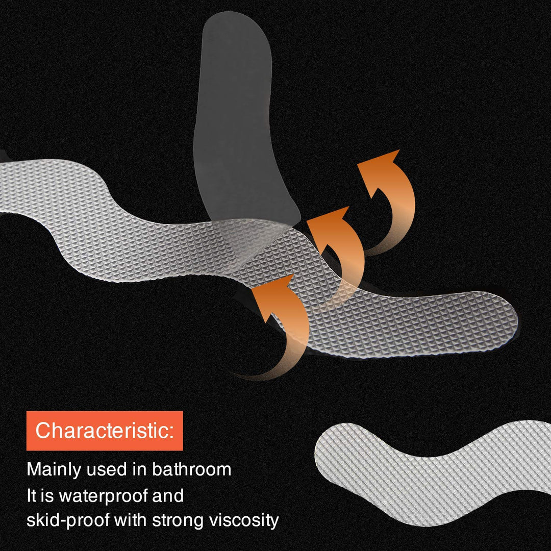 Patented Anti Slip Shower Stickers 24 PCS Safety Bathtub Strips Adhesive Decals with Premium Scraper for Bath Tub Shower Stairs