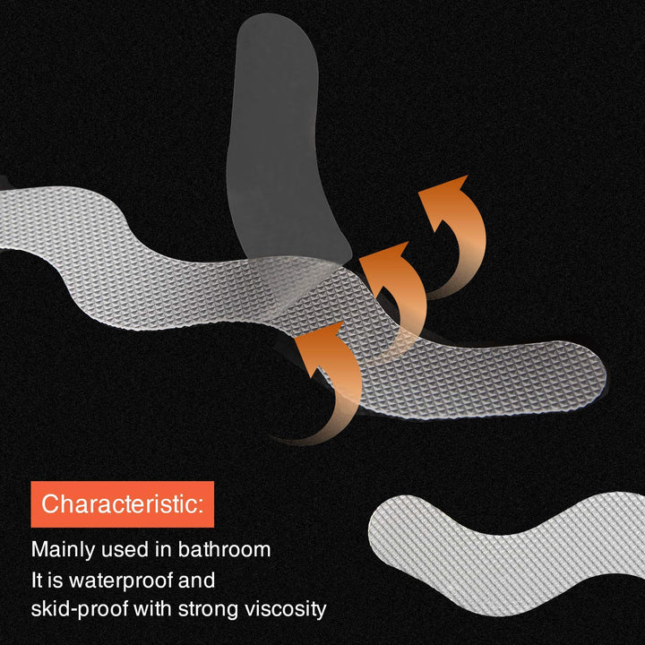 Patented Anti Slip Shower Stickers 24 PCS Safety Bathtub Strips Adhesive Decals with Premium Scraper for Bath Tub Shower Stairs