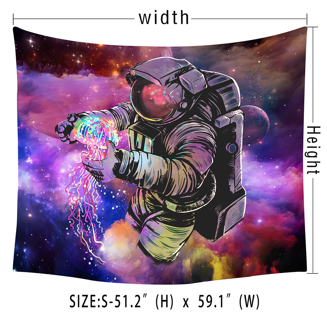 Astronaut Tapestries Wall Tapestry Bohemian Hippie Tapestry Fantasy Space Tapestry Wall Hanging Trippy Galaxy Planet Wall Art For Dorm Decorations