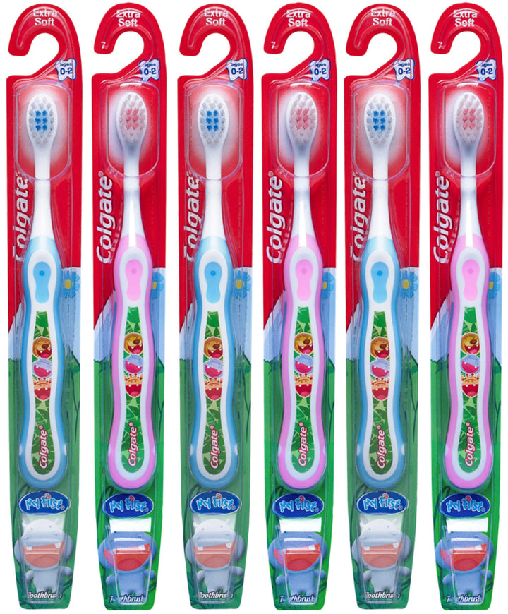 My First Baby and Toddler Toothbrush, Extra Soft - Colors Vary (6 Pack)