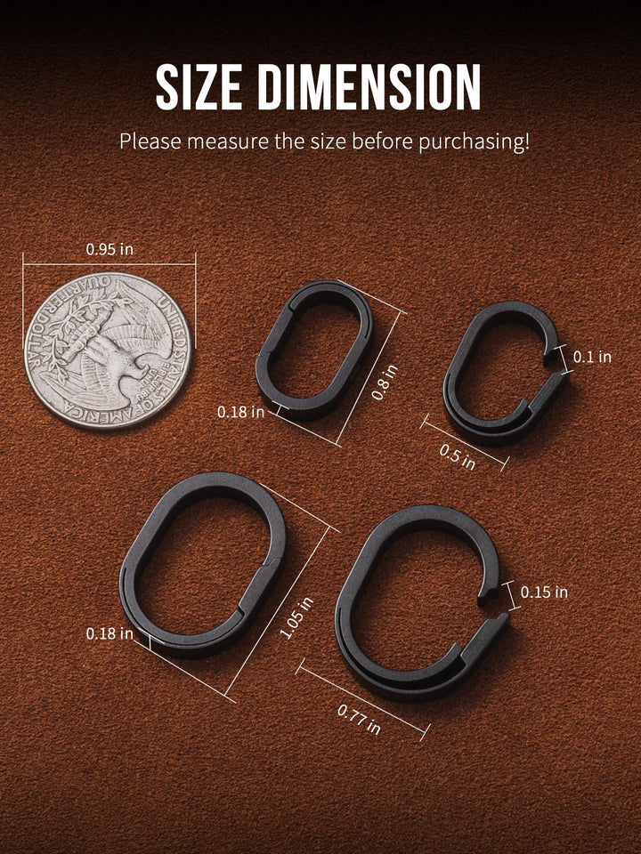 Titanium Small Key Chain Rings, Quick Release Connecting Keychain Mini Carabiner for Keys Wristlet Bag, Jump Ring for Necklace