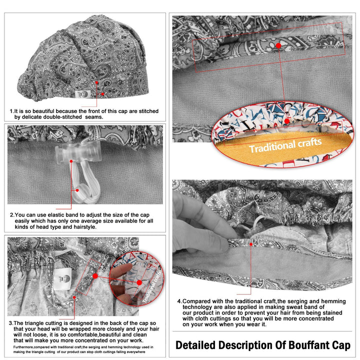 Hat Bouffant Cap One Size Multi Color (Color10)